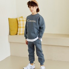 vavkids 兒童款Comma刷毛大學T上下套裝