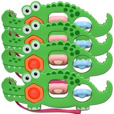 Oz Toy 形狀認知玩具含吊環 鱷魚 4入, 混色