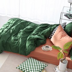벨라이프 사그락 고밀도 바이오워싱 이불커버, 그린, 01.SS이불단품