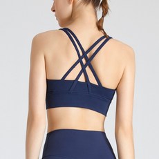 Daysoy 女款後背線條交叉罩杯上衣瑜珈背心