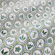 르우홈 패브릭 원단, 대폭 린넨코튼메달리온 그린, 1개