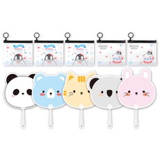 2Youngdesign 動物造型風扇 5入+透明收納袋 S號 5入, 隨機發貨（拉鍊袋）, 1套