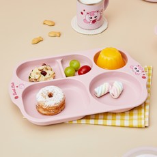 Modern House Catch Teenieping玉米分隔餐盤 Hachuping, 1個, 粉色, 單品