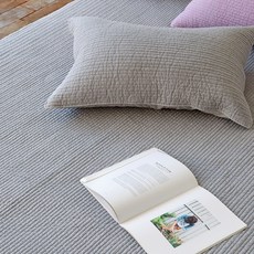 Nubile 高溫煮洗條紋絎縫顏料染60支細平紋純棉枕頭套