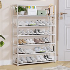 多用途創意鞋櫃, 白色, 6層