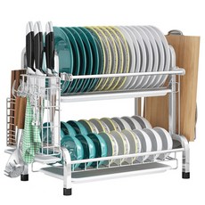 사이드형 식기건조대, 2단, 실버