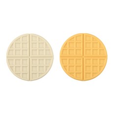 와플모양 단열 컬러 실리콘 코스터 테이블매트 냄비매트 2종 세트, 아이보리, 옐로우, 1세트