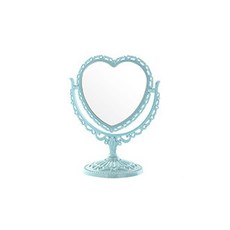 Poporico 蕾絲愛心桌上型鏡子, 藍色