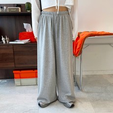 DIAMIGNON 女款 Rapid 素色寬版抽繩鬆緊帶運動褲