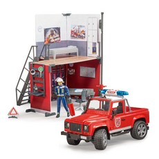 bruder World Fire Department 和 Land Rover Defender 工作玩具 BR62701, 混色