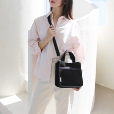 FROM HEAVEN 迷你帆布側背包 S318, 黑色