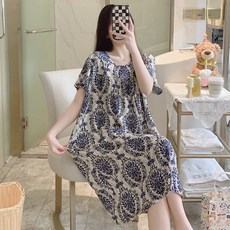 Eoripeul 女款飄逸涼爽短袖連身睡裙