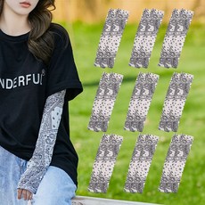 涼感袖套 冰絲手背套 2入, 10個, 白色