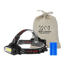 KEEP K89 LED 360도 회전 충전식 헤드랜턴 배터리 포함 + 파우치 세트, 혼합색상, 1세트