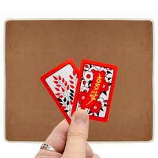 House of Seoha 金蟾蜍花鬥牌 + 人造麂皮花鬥遊戲墊組合, 紅色 + 棕色