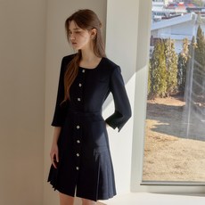 JuliynCalla 26SS Kalla135 Shibiggins Ellapleats 粗花呢連身裙
