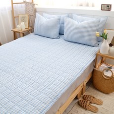 마이센스 시어서커 패드 카페트, 미니체크블루