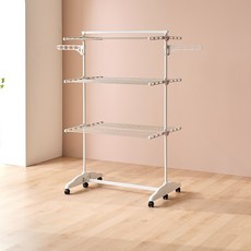 Prince 錘紋鋼製6層棉被桿曬衣架, 白色, 1個