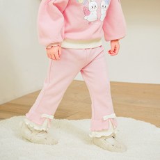 mollimelli 女童款 Bunny Bunny 刷毛靴型褲