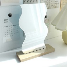 뮤즈 물결웨이브 스탠드 파우더룸 거울, 혼합색상