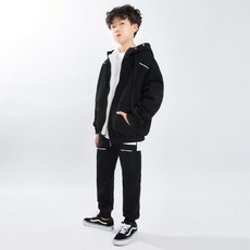 고스트리퍼블릭 아동용 레트로 오버핏 양털 후드 집업 트레이닝 상하의 세트 JTS J26422