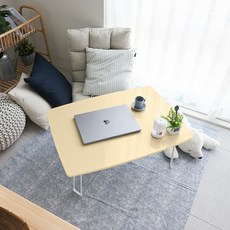 스토리퍼니쳐 국내생산 E0 LPM 7파이 심플 테이블, 유광 버터옐로우