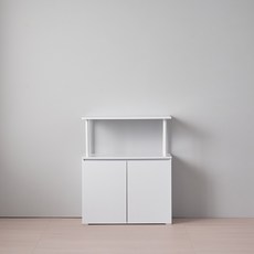 리디아 나인 선반 수납장 1단 방문설치, 화이트화이트