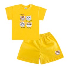 키즈크루 아동용 큐트앤댄디캣 반팔 + 반바지 세트