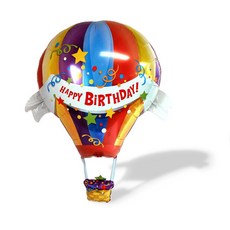 WOW PARTY KOREA 生日祝賀熱氣球造型氣球, 混色, 3個