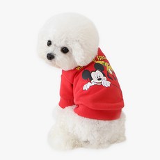 ITS DOG 寵物 迪士尼 Peekaboo 棉質T恤, 紅色, 1個