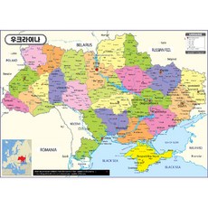 지도닷컴 우크라이나 지도 행정 코팅형 110 x 78 cm, 1개