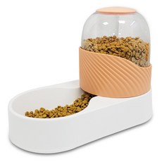 MONAGIO 寵物半自動飼料餵食機, White Peach