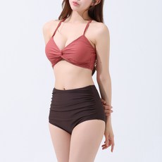 Poetwotone扭結高腰比基尼