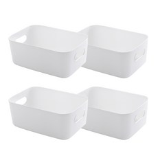 Winprice 簡約迷你多功能整理收納盒, 白色, 4個