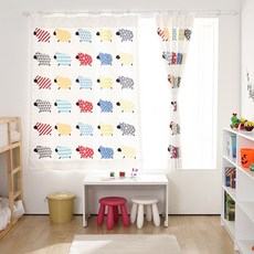 Living Zone 白色遮光兒童窗簾 銷環型 2入, 達利