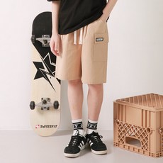 Nanajuni 男童透氣標籤工裝五分褲