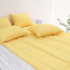 CHOUETTROOM 可整件水洗 Gabi 人造絲床墊保潔墊, 黃色