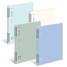 Munid It spring 橫線筆記本 4入組 2003, 象牙色 + 綠色 + 淺綠色 + 淺藍色, 1組