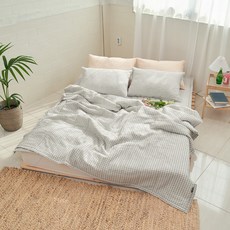 格紋泡泡紗夏季薄被, Creamgray