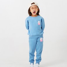 KIDSCREW 兒童可愛貓咪刷毛上下套裝