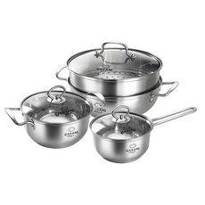 CASANI 電磁爐適用Bello系列不鏽鋼鍋具 7入組, 單色, 7種