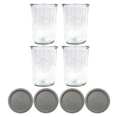WECK 743 玻璃罐 850ml 附PE蓋 4入組, 4組
