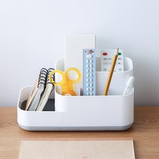 리빙공감 다용도 칸칸이 화장품 데스크 리모콘 정리 보관함, 그레이, 1개