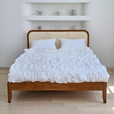 보루네오 엘리브 다온 라탄 침대 프레임 단품 방문설치, 원목