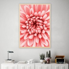 Mabel In Home 實木相框 + 粉紅花朵海報組, 米色