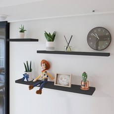 WOOD REPUBLIC 牆壁收納架, 灰色的, 一層