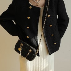 가이아 퀄팅 가죽 체인 크로스백