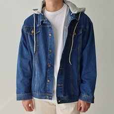 JHSTYLE 男士寬鬆版水洗連帽牛仔夾克 JHROK306