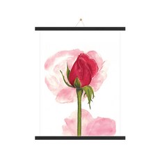 室內裝飾玫瑰G海報 + 木質掛軸組, 黑色