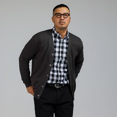 Five X Large 男士大尺碼標準基本款寬鬆針織開襟衫